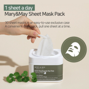 Mary & May Cica Houttuynia Tea Tree Calming Mask - Πακέτο Με 30 Τεμάχια Μάσκες Προσώπου 400gr