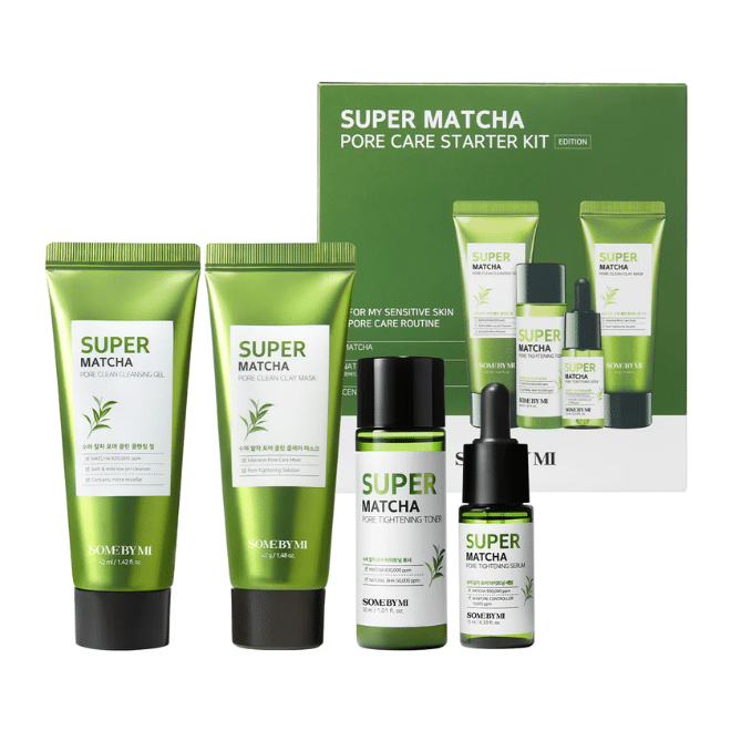 SOME BY MI Super Matcha Pore Care Starter Kit 4 προιόντων που ανανεώνουν την επιδερμίδα